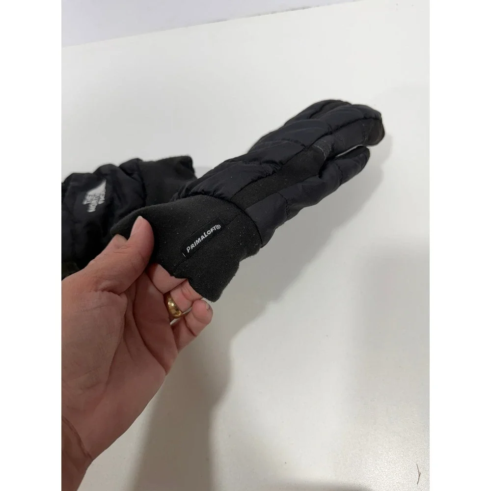 The North Face Primaloft Insulated Winter Gloves Black Quilted Puffer Unisex 9in